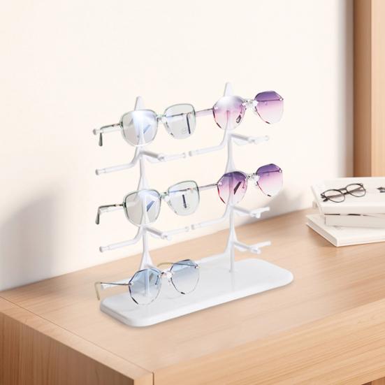 Органайзер для солнцезащитных очков, прочная стойка для очков на 5/10 пар, экономящая место, прочная одно-/двухрядная настольная подставка для хранения очков