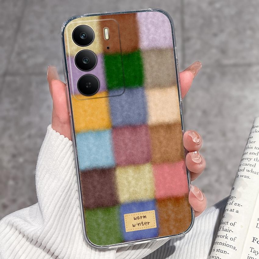 Для Oppo Realme C75 C75x C71 C67 C63 C55 C35 C33 C21Y C20 C15 Прозрачные чехлы для телефона Очаровательные кошачьи узоры Защитная пленка Пылезащитный чехол Для корпуса Oppo