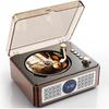 Портативный Bluetooth CD-плеер с динамиком - Ретро Настольный CD-плеер с FM-радио, Стереозвук, Поддерживает воспроизведение через USB/AUX, с дистанционным управлением