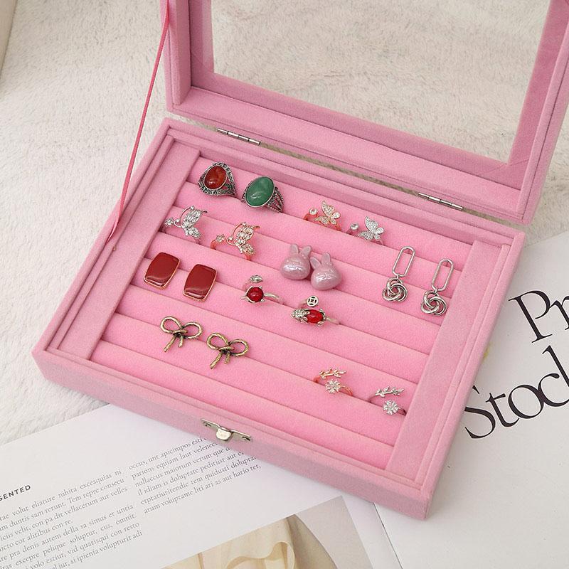 Stylish and Luxurious Jewelry Storage Box, Flannel Jewelry Storage Box for Rings, Earrings, Necklaces and Bracelet Storage Boxes