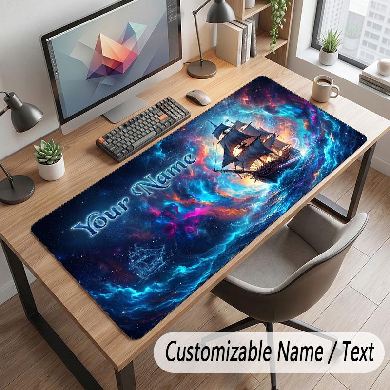 Octopus Sea Life Theme Customized Mouse Pad Personalized Print Name Text Desk Mat For Home Office Table Decor