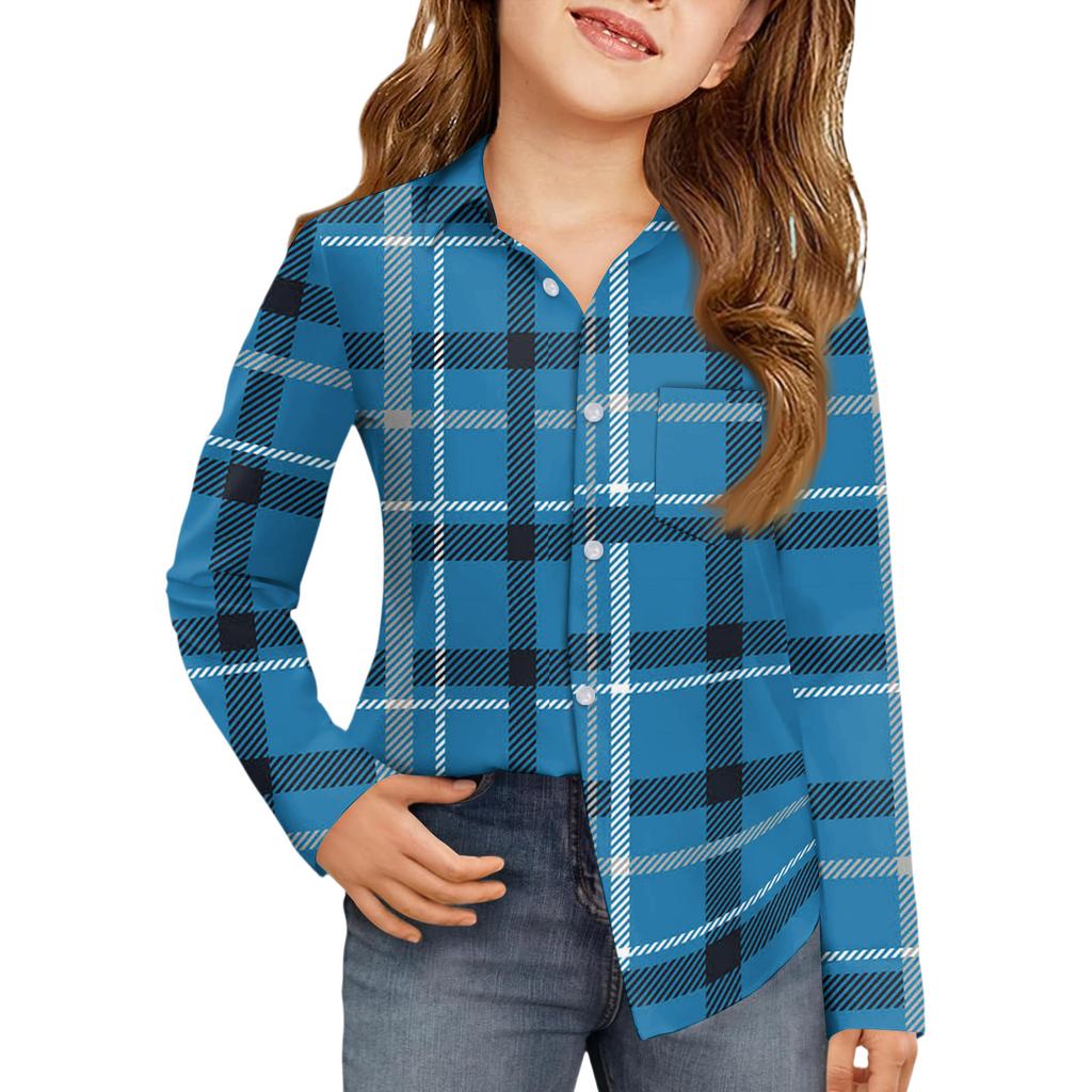 Girls' Button-Down Shirt - Long Sleeve Blouse
