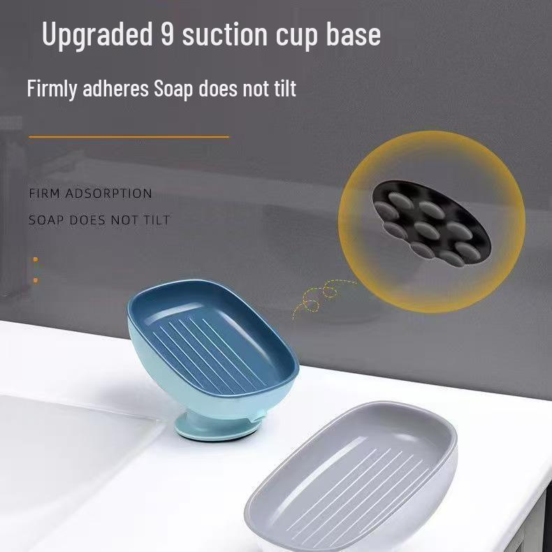 Luxurious Double-Layer Suction Soap Dish: No-Drill, Water-Free, Trendy Bathroom Accessory with High-End Design