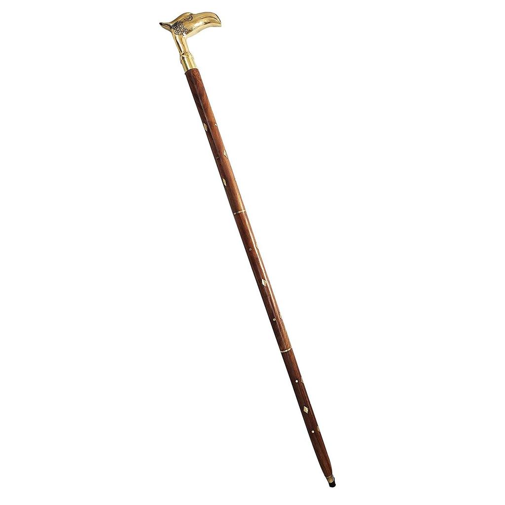 Складная ручной работы трость из дерева шишам унисекс для хирургической ходьбы с латунной рукояткой в виде орла