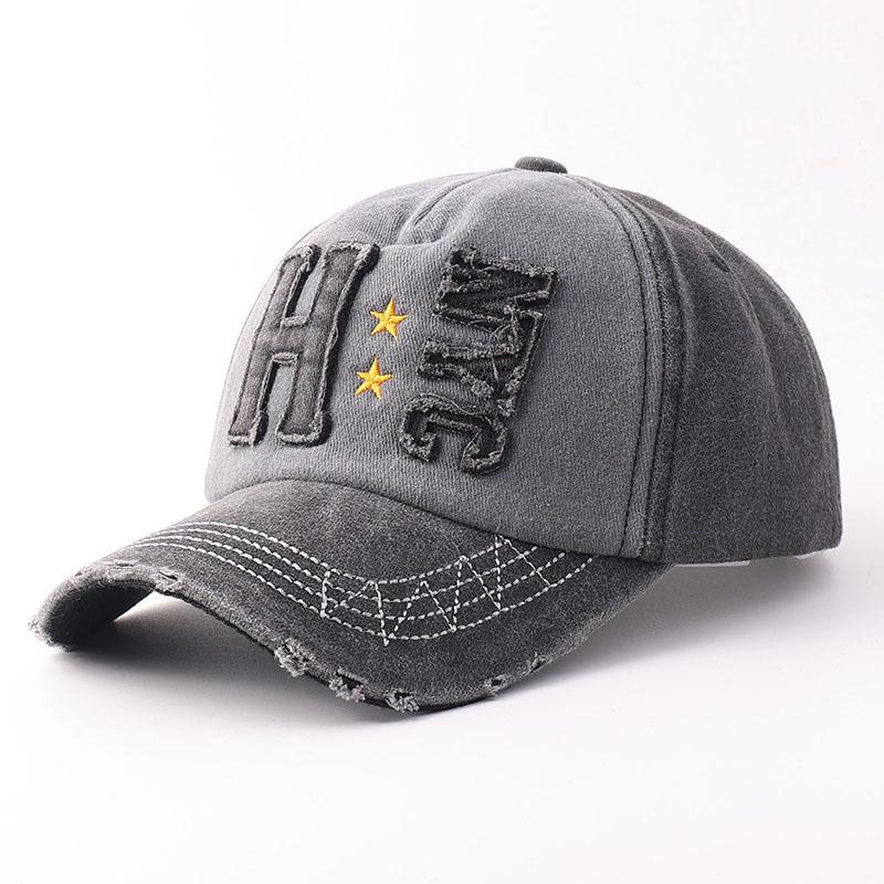 Washed Patch Baseball Cap Old Alphabet Street Personality Shade Cap NYC Hat
