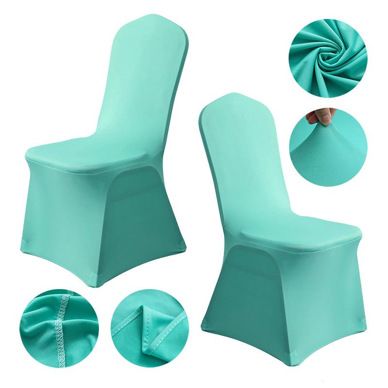White Elastic Chair Cover with Bow for Wedding Banquet Hotel Event Full Slipcover One-Piece Design