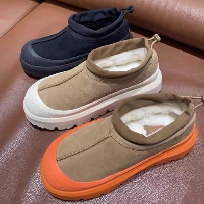 Женские зимние ботинки на толстой платформе 2024 года, теплые плюшевые ботинки на толстой подошве, женские ботинки из искусственной замши и хлопка, брендовый дизайнер