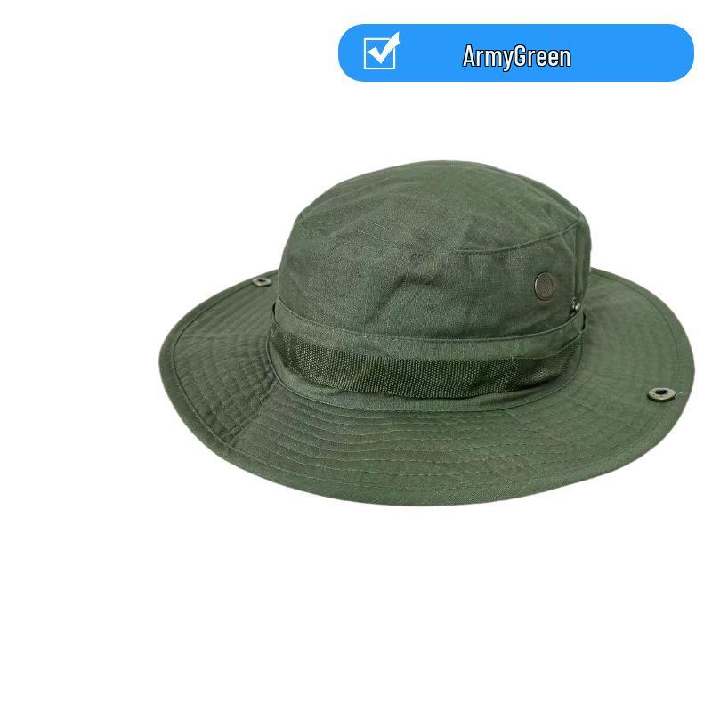 Camouflage Adjustable Outdoor Sun Hat with Chin Strap and Customizable Logo
