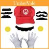 Набор из кепки и перчаток Super Mario Bros из холщовой ткани для косплея и коллекционеров