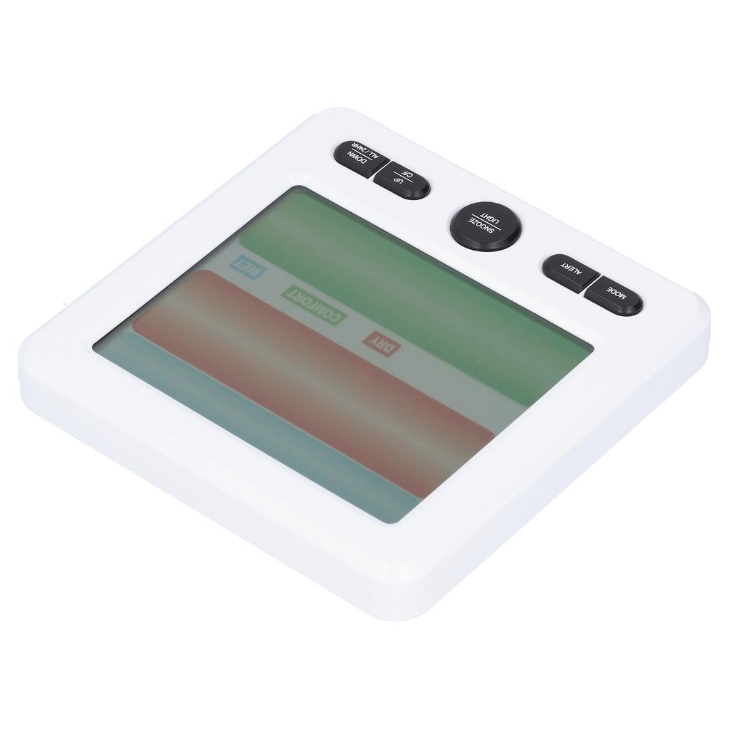 Электронный будильник с ЖК-дисплеем, мониторинг температуры и влажности, для использования в помещении, белый