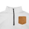 Autumn and Winter New Casual Men's Half Zip Sweater Collar Patch Pocket Padded Pullover Tops