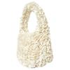 COS Petal Pleated Zipper Closure Polyester Tote Shoulder Bag Medium Women bags Ivory 1269101002