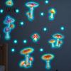 Fantasy Mushroom Decor for Bedroom Glow in The Dark Wall Sticker, Watercolor Woodland Versatile Bathroom Glass Decal Girls Bedroom, Nursery,