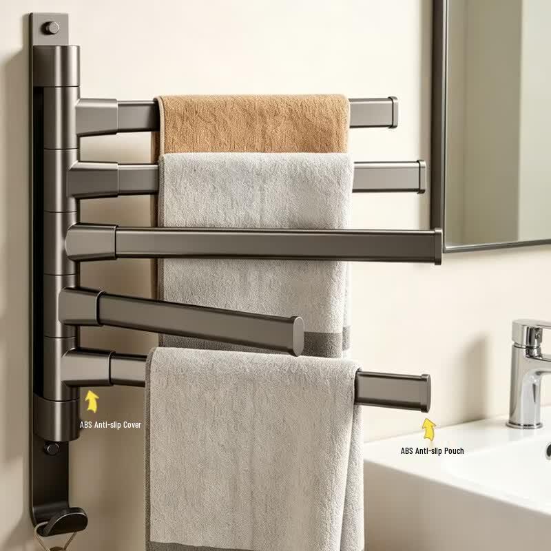 No-Drill Rotatable Space Aluminum Towel Rack