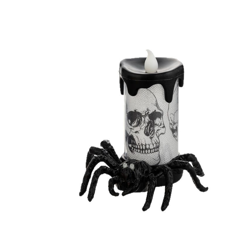 Светодиодная свеча-паук на Хэллоуин, Светящийся реквизит для жуткой вечеринки, Жуткая атмосфера
