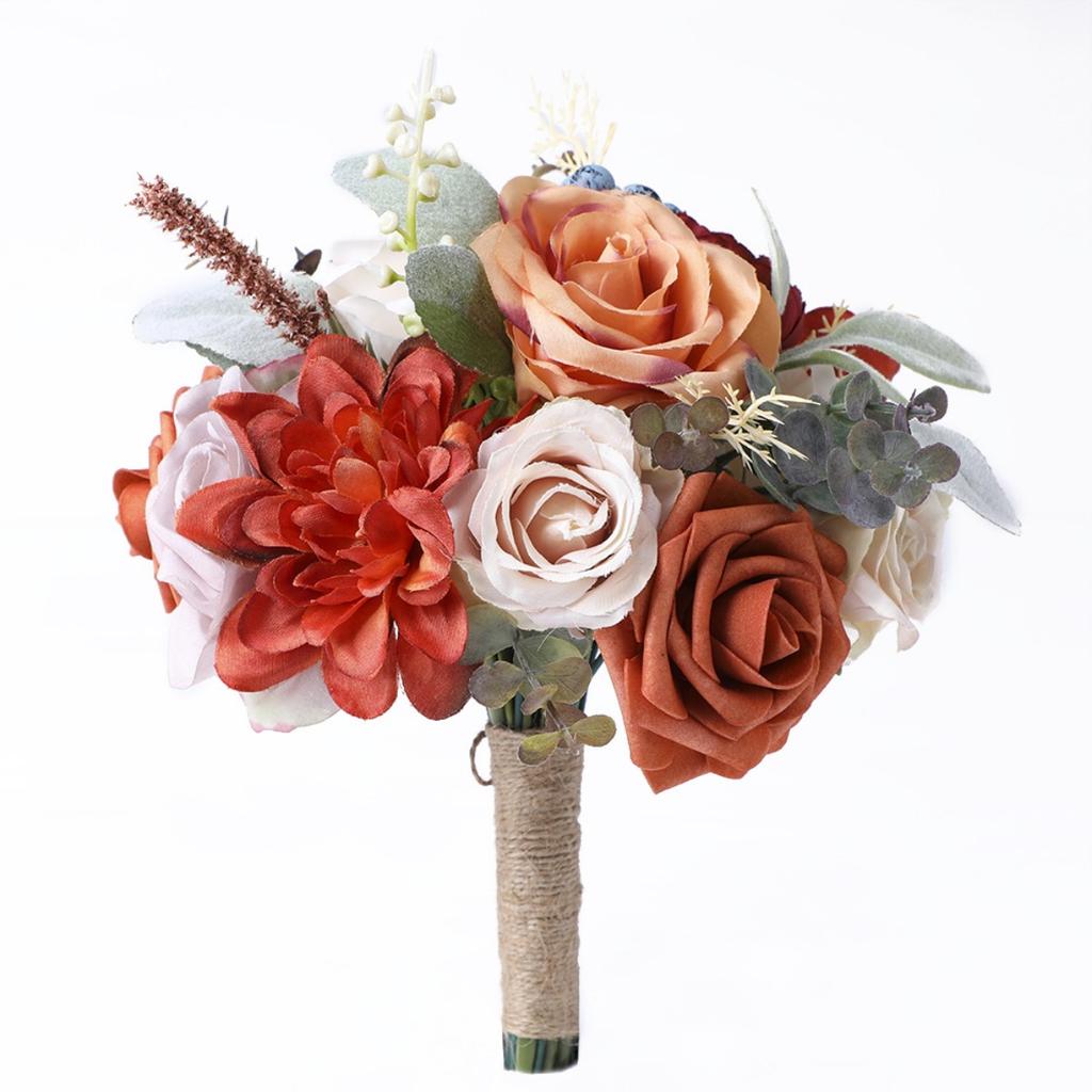 Искусственные цветы Искусственный букет цветов Шелковый цветок Свадебные букеты Искусственная роза Для бросания рукой Ваза Украшение для цветочной композиции на обеденный стол