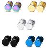 Lovely Beautiful Fashion Accessories Mix Colorful Round Dumbbell Stainless Steel Earrings Exquisite Elegant Women All-Match Jewelry