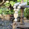 Wood Farmhouse Wooden Bead Strand Hanging Tassel Bead Ornament  Door Knob Hanging Ornament