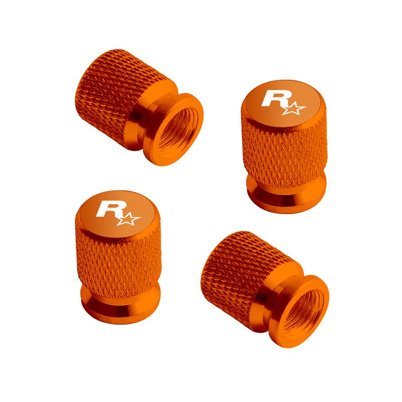 For GTA Game R Star Rock Star Emblem Jeep Peugeot Ford Hyundai Kawasaki Yamaha Badge Car Wheel Tire Valve Caps Tyre Stem Covers