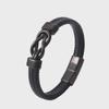 Stainless Steel Men's Retro Magnetic Leather Bracelet - European & American Style Jewelry