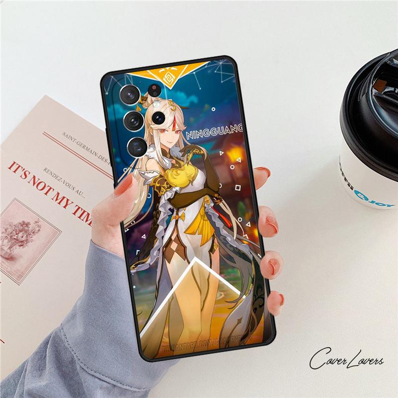 Чехол для телефона Genshin Impact Нин Гуан Для Samsung Galaxy S24 S25 S23 S22 Ultra Note 10 20 Plus S20 S21 FE