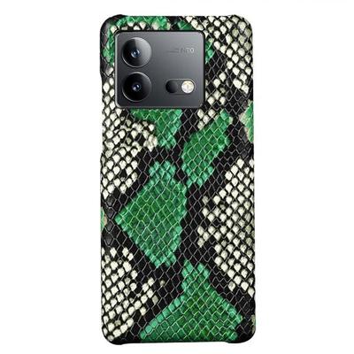 Чехол-получечник iQOO Neo8 из натуральной кожи с рисунком под кожу питона для Neo8Pro - высококачественный защитный чехол