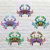 Crafts Iron Art Artwork Statue Sculpture Metal Crab Wall Art Hanging Ornament Garden Decoration  Home Decoration Indoor Outdoor