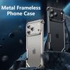Oatsbasf Металлическая безрамочная чехол-накладка для iPhone 17 Air/17 16 15 Pro/Pro Max Ультратонкий чехол Magsafe с воздушной подушкой Ударопрочный