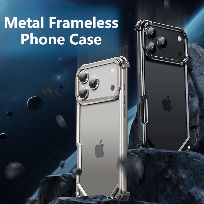 Oatsbasf Металлическая безрамочная чехол-накладка для iPhone 17 Air/17 16 15 Pro/Pro Max Ультратонкий чехол Magsafe с воздушной подушкой Ударопрочный