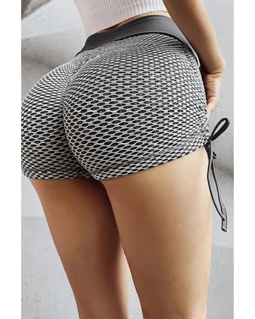 Azura Exchange Серые шорты с завязками по бокам, антицеллюлитные, с высокой талией, утягивающие ягодицы