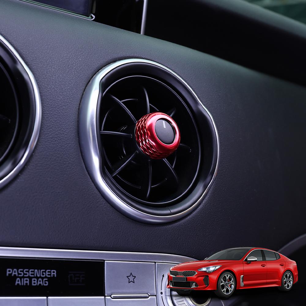 Auto Interior Trim Accessories Rotating Air Vent Knob Ring Cover Trim Aluminium Alloy Material For KIA Stinger 2018~2023 LHD/RHD