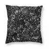 Black Lace Floral Grungy Square Pillowcase Polyester Linen Velvet Creative Decor Throw Pillow Case Home Cushion Cover