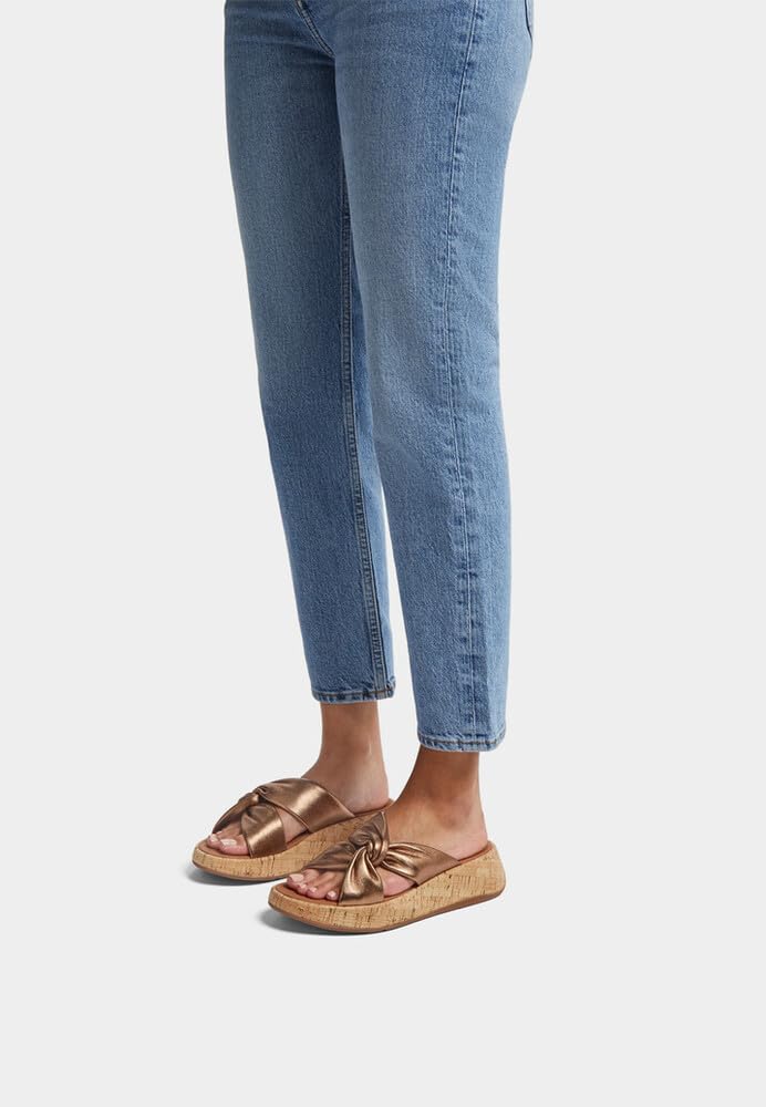 Сандалии FLATFORM SLIDES Бронзовый см [Fit Flop] F-MODE LEATHER-TWIST (ПРОБКОВАЯ ОБЕРТКА) Женщины 22.0