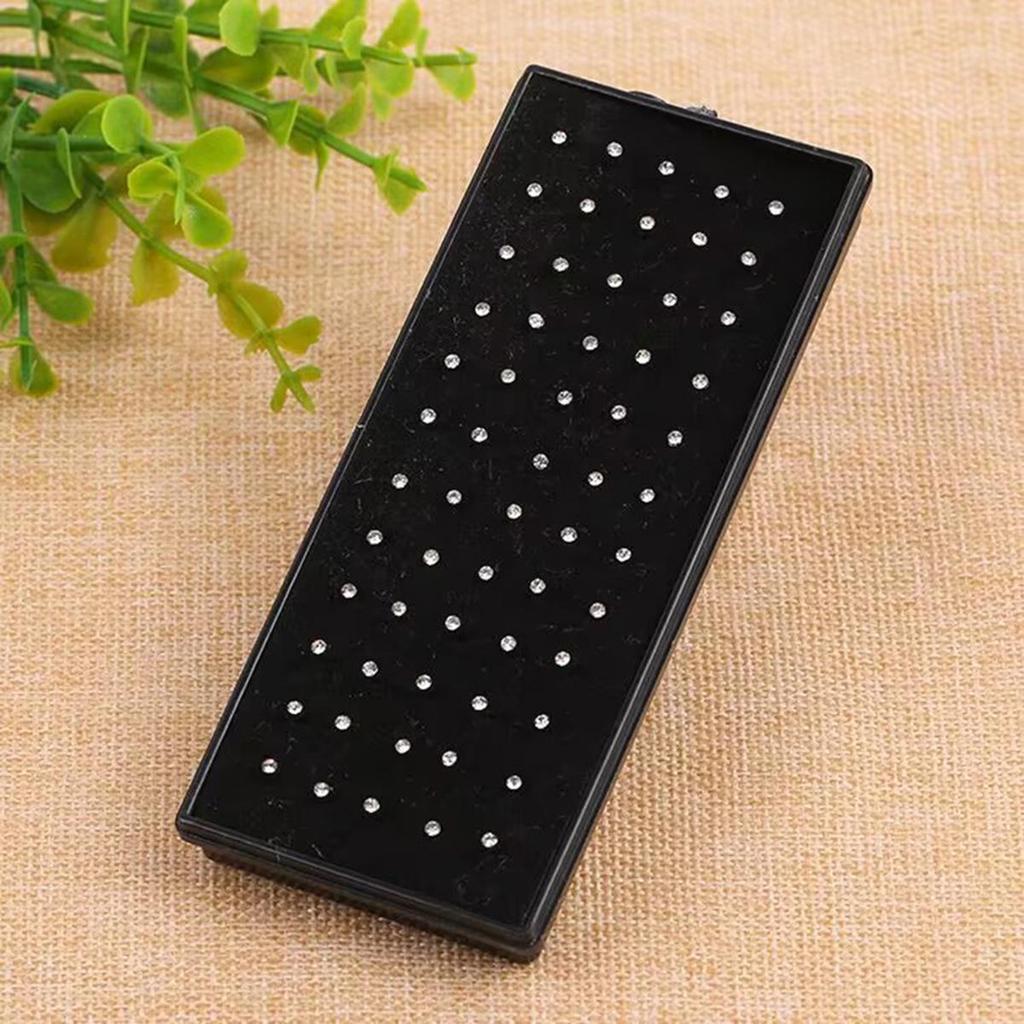 Нострилы из нержавеющей стали с 2-миллиметровыми стразами, 60 штук