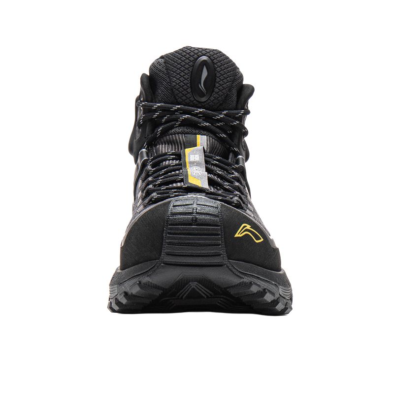 Li Ning Outdoor CF Tracing, Xingchuan Pro Покрытие Отражающий Отскок Высокие Туристические Ботинки Унисекс Ночной Черный AHTV035-1