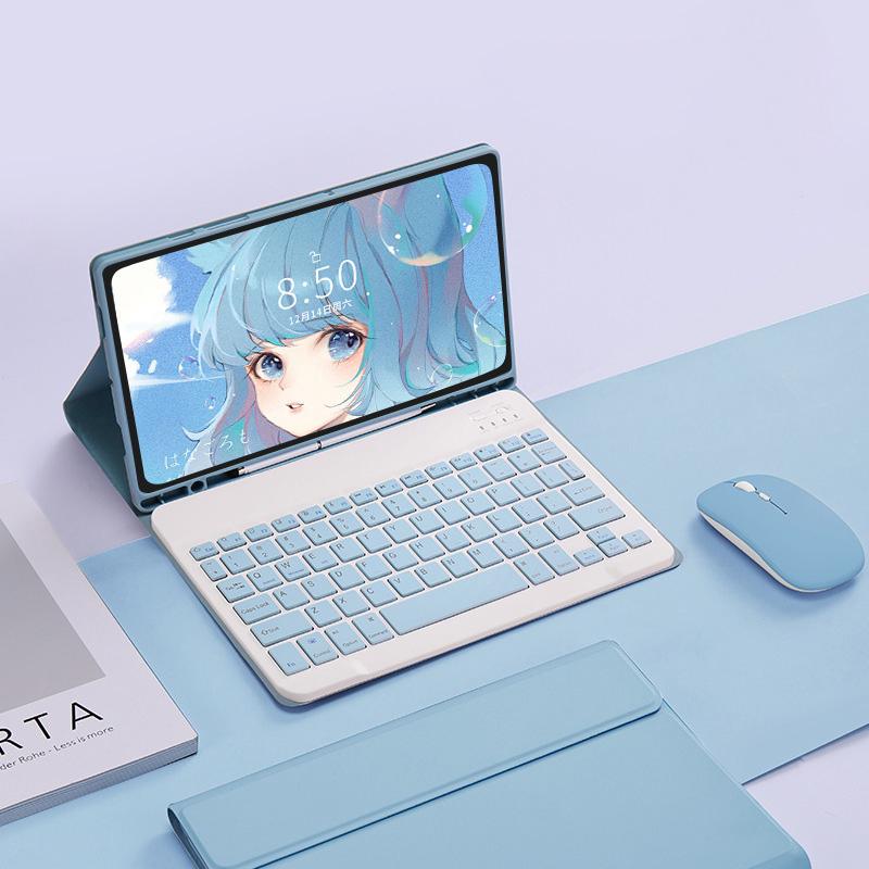 Bluetooth Wireless Keyboard for Xiaomi Pad 5/6 Pro Redmi Pad 10.6 SE Silicone Protection Cover Leather Flip Case