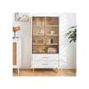 Vitrine - MUVOE - 2 Portes - Verre couleur thé - Pieds dorés - 70x35x150 cm
