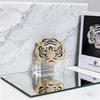 Luxury Gold Plated Copper Tiger Head Brooch, Full Paved CZ Crystal Animal Pin for Men Women Suit Accessory