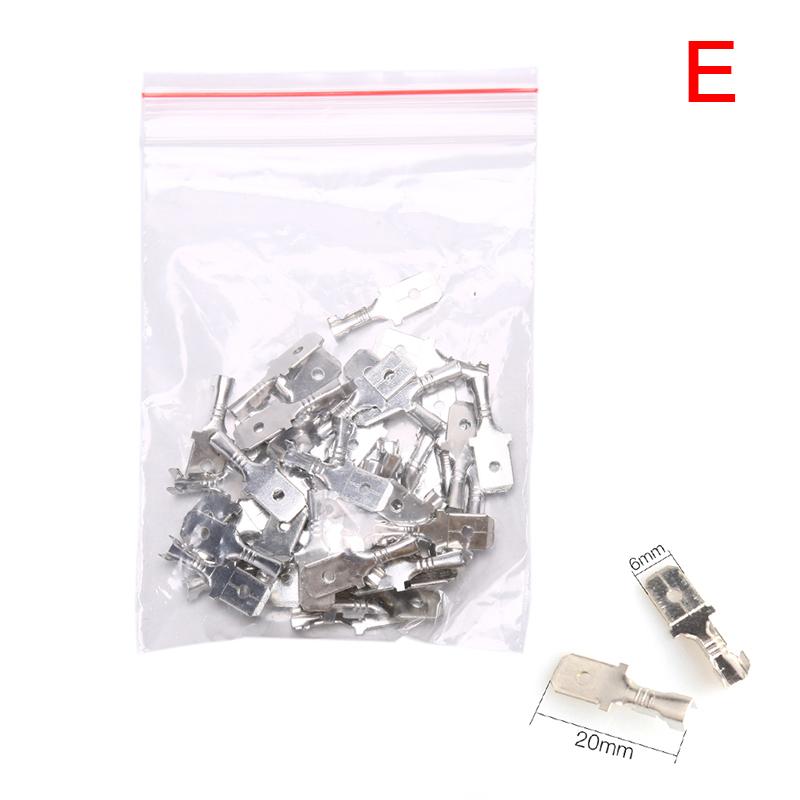 50Pcs 6.3 Crimp Terminal Male Female Spade Connector Crimping Terminals