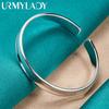 925 Sterling Silver 8mm Smooth Round Bangles Bracelet For Women Fashion Charm Jewelry