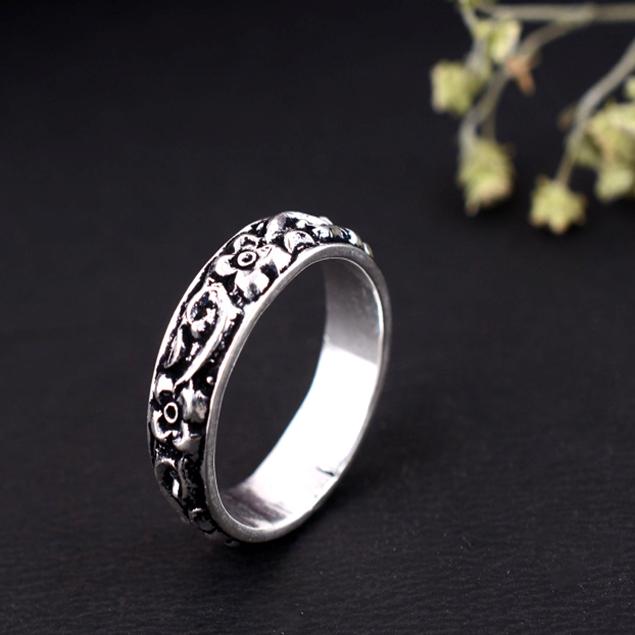 Handmade Silver Arthritis Ring Adjustable Double Band Oxidized Criss Cross Pattern Boho Tribal Jewelry Gift for Women & Men