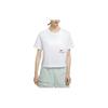 Round Neck Pocket Sports Casual Short Sleeve T-Shirt Women Tops White DN4852-100