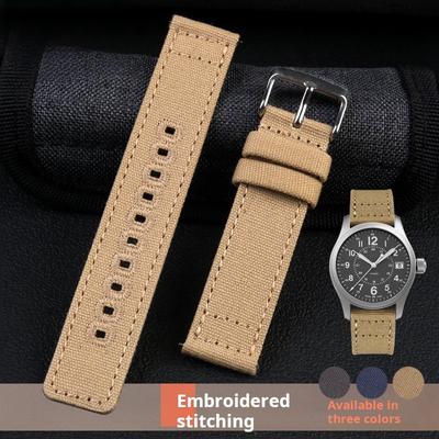Быстросъемный мужской ремешок для часов Для Hamilton Khaki Field SEIKO Casio Холщовый ремешок для часов 20 22 мм Армейский зеленый серый синий нейлоновый браслет