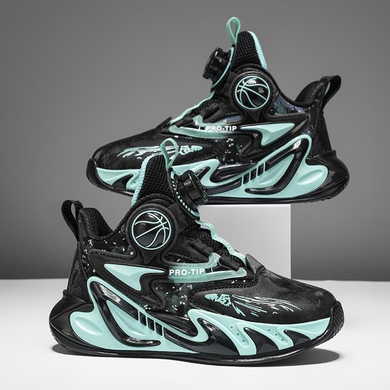 Youth style shoes Boys Lightweight Basketball Shoes Kids Soft Sole Non-Slip Outdoor Indoor Sports Sneakers Synthetic Leather