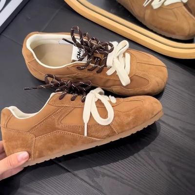 ~ Ретро шнурки с мандаринками женские нишевые на плоской подошве универсальные спортивные и для отдыха кеды прилив