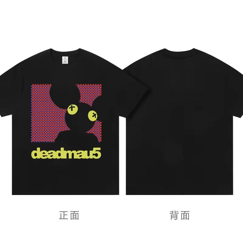 Deadmau5 Electronic Mouse Short Sleeve T-shirt Men's Top 100 Dj Clothes Around Electronic Bungee Disco Round Neck Cotton T-shirt