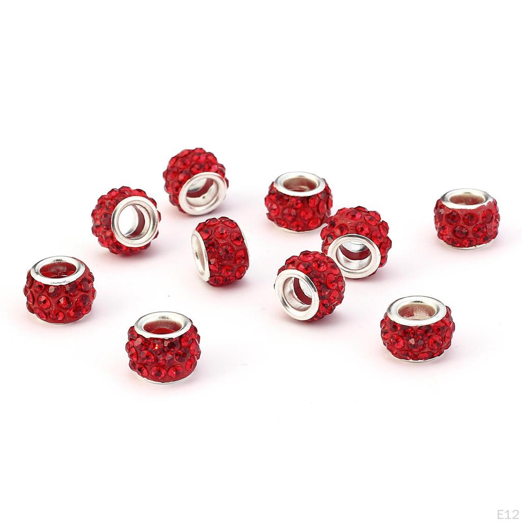 Сплавные Европейские Стразы Бусины 8x10 мм Большое Отверстие Распорки Свободные Для DIY Изготовления Украшений