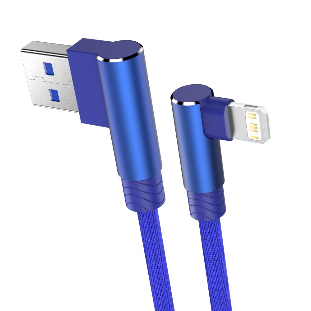 90-градусный USB-кабель для iPhone 14 13 12 11 Pro Max Xs X XR 6 6s 7 8 Plus iPad Mini 3A кабель для быстрой зарядки и передачи данных для зарядного устройства iPhone