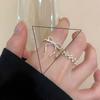 925 Silver Flower Lace Ring Korean Fashion Opening Inlaid CZ Adjustable Rings Valentine's Day Gift