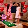 Набор для игры в гольф «Пряничный леденец» на День святого Валентина, поле для мини-гольфа с клюшкой и 6 мячами для веселья на семейной вечеринке в помещении, дома, в офисе